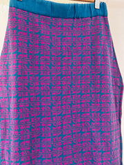 Nona Cyan Pink Pattern Skirt