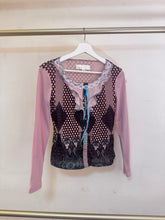 Fitche Mesh Geometric Pink Top
