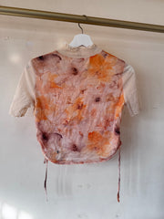 Marsa Peach Mesh Ruche Crop Top