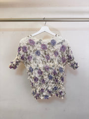 Cream Floral Popcorn Top