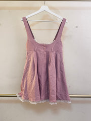 Pink Sleeveless Pinafore with Lace