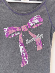 Vianty Grey Graphic Bow Top