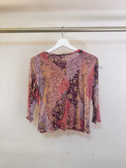 Pink Floral Mesh Top