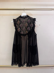 Lily Blouse Tokyo Black Mesh Top