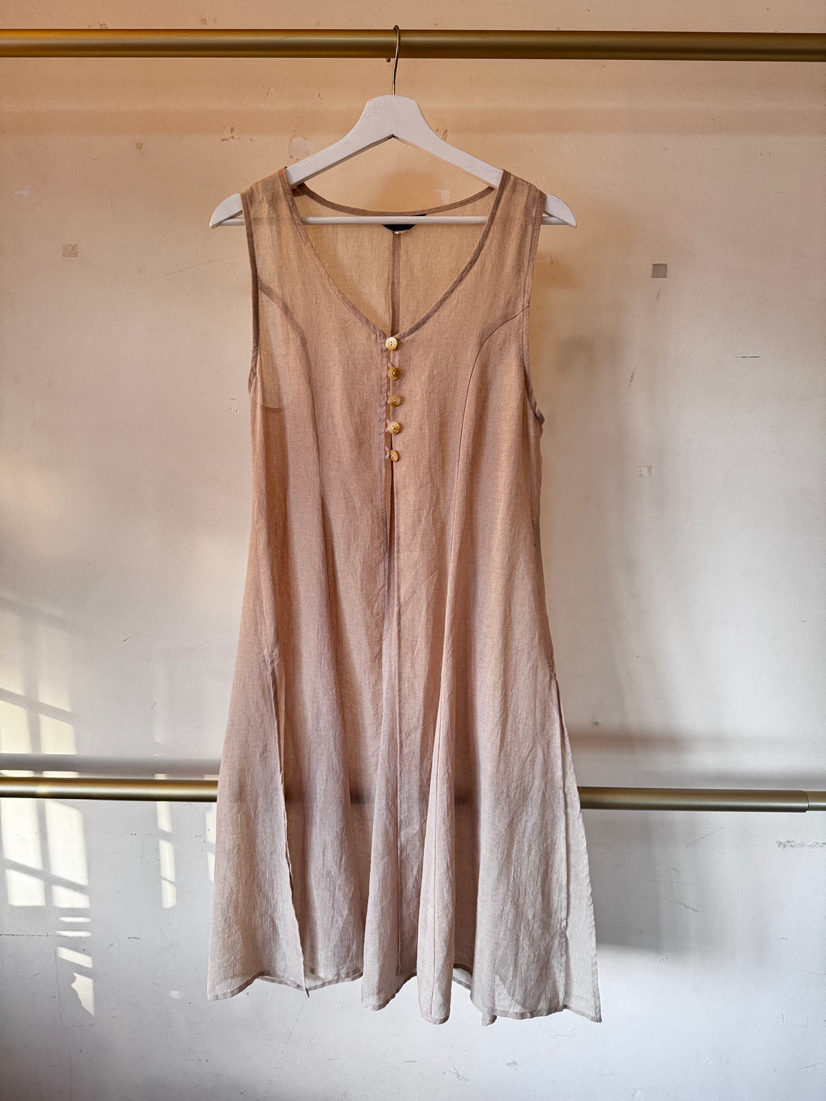 Plata Beige Sleeveless Mesh Dress