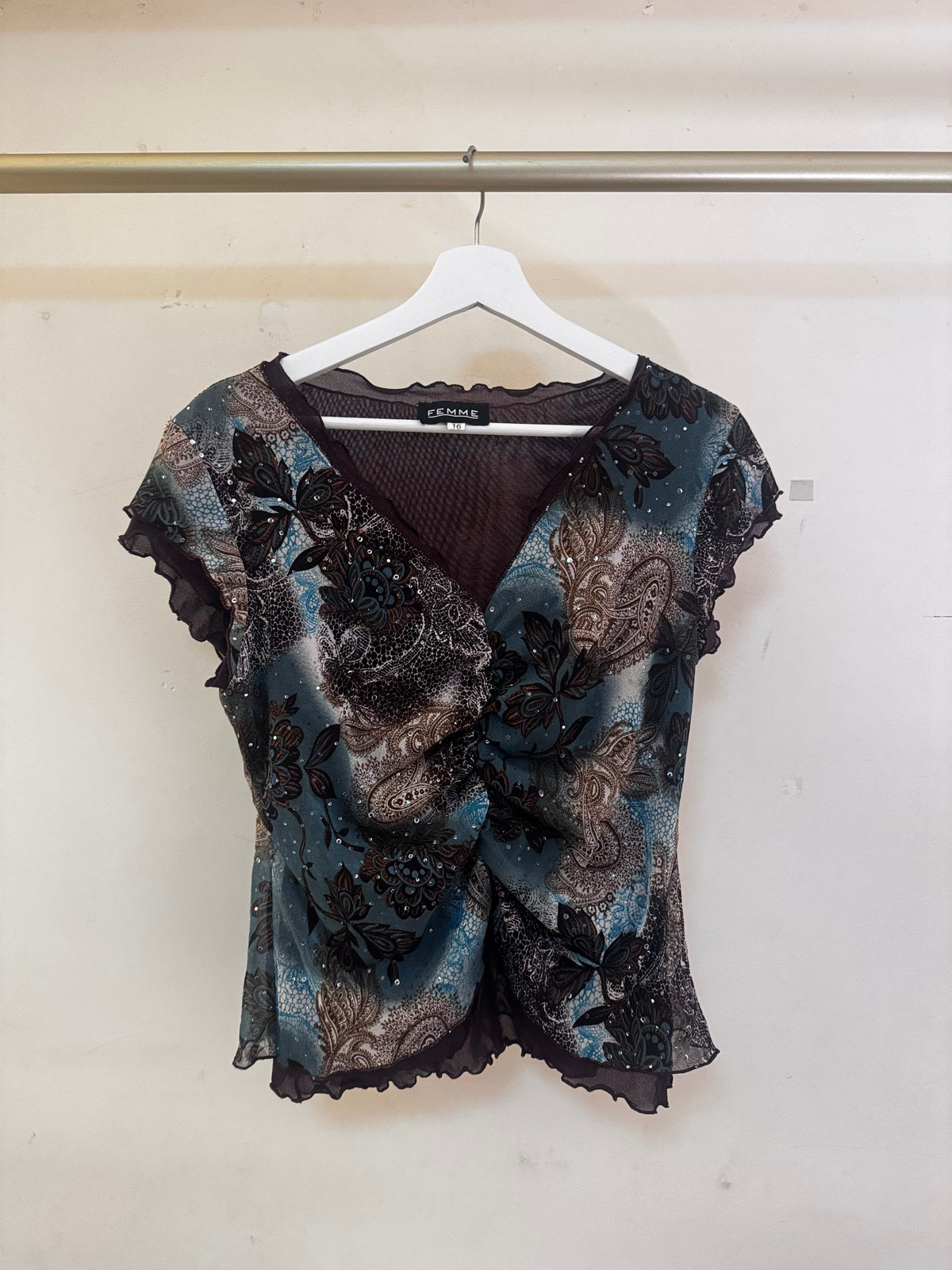 Femme Floral Mesh Top