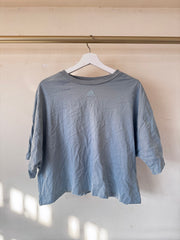 Adidas Blue Short Sleeve Crop T-shirt