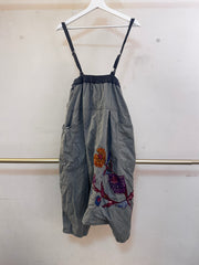 Grey Harem Pants with Floral embroidery