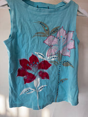 Marks & Spencer Blue Floral Sleeveless Top