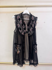 Lily Blouse Tokyo Black Mesh Top