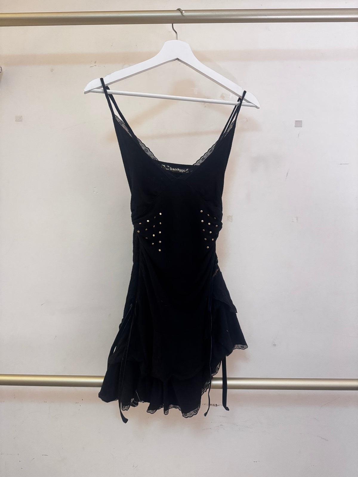 Goldsigga Laced Black Asymmetrical Dress