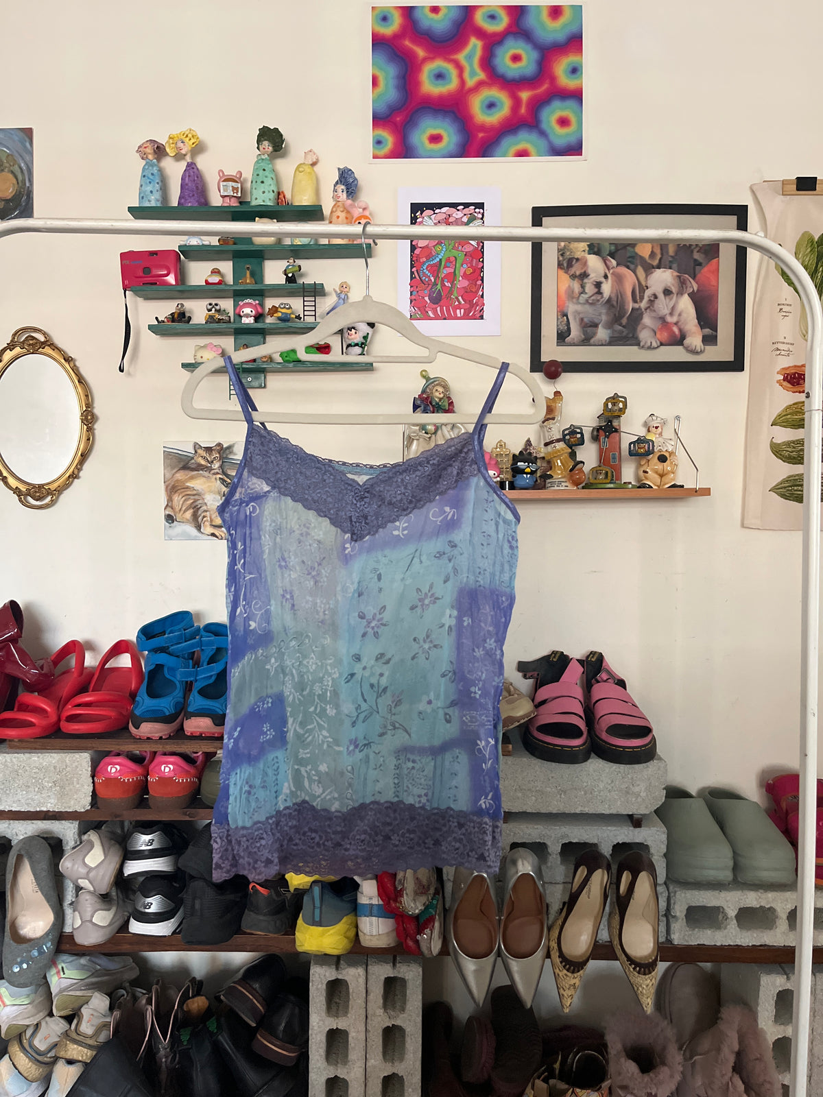 Mesh lace floral camisole